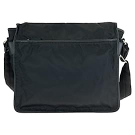Prada-Prada Nylon Tessuto Logo Plate Messenger Bag-Black