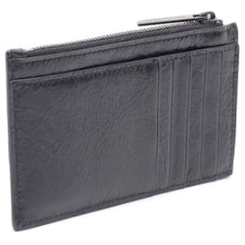 Balenciaga-Balenciaga Monaco Leather Long Coin & Card Holder-Black