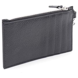 Balenciaga-Balenciaga Leather Coin Case Wallet Black-Black