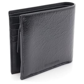 Balenciaga-Balenciaga LE CAG Leather Wallet Black-Black