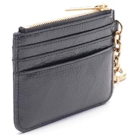 Balenciaga-Balenciaga Leather Card Holder Coin Case Keychain-Black