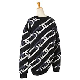 Fendi-Fendi Wool Knit Sweater FF Chain Motif-Other