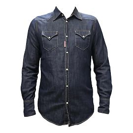 Camicia in denim western molto rara Dsquared2 Blu scuro