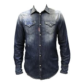 Camicia in denim western molto rara Dsquared2 Blu navy