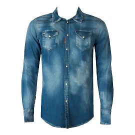Dsquared2 Very Rare Classic Western Denim shirt Light green