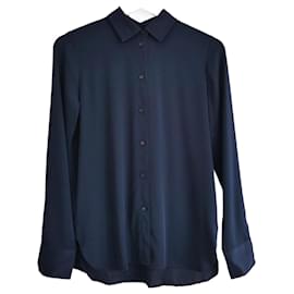 Camicia in seta navy Vince Blu navy