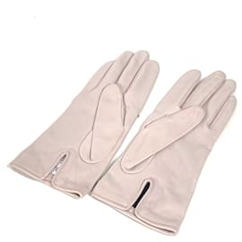Christian Dior-Christian Dior Pink Leather Studded Cannage Gloves-Pink