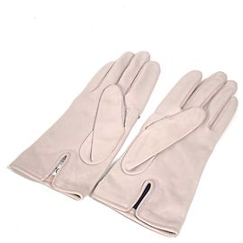 Luvas Cannage de couro rosa com studs Christian Dior Rosa