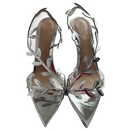 Gianvito Rossi Flavia Sandalen Silberne Lackleder 39 Silber