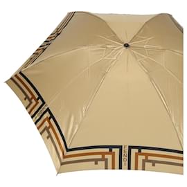 Fendi-FENDI Umbrella Nylon Beige Black Auth am7181-Black,Beige