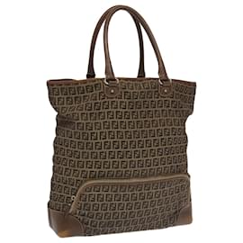 Fendi-FENDI Zucchino Canvas Hand Bag Beige Auth fm4127-Beige