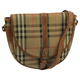 Autre Marque-Burberrys Nova Check Shoulder Bag Canvas Beige Auth 102581-Beige