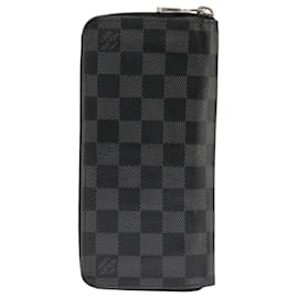 Louis Vuitton-LOUIS VUITTON Damier Graphite Zippy Wallet Vertical N63095 LV Auth bs19927-Damier ebene