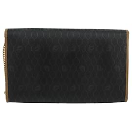 Christian Dior-Christian Dior Honeycomb Canvas Shoulder Bag PVC Gold Black Auth 101442-Black,Golden