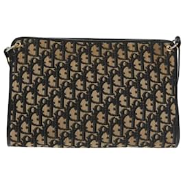 Christian Dior-Christian Dior Trotter Canvas Shoulder Bag Navy Auth 101511-Navy blue