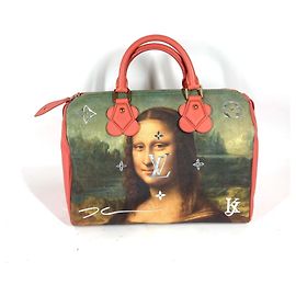 Bolsa Boston Speedy 30 Mona Lisa da coleção Masters da Louis Vuitton Rosa Multicor