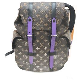 Louis Vuitton Monogram Macassar Christopher PM Backpack Brown Purple Monogram