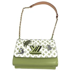 Louis Vuitton-Louis Vuitton Monogram Catgram Cat Sack Twist MM Chain Bag-White,Monogram