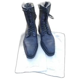 Santoni-high winter boot andrea santoni in patinated leather origin 8 IT 43FR-Purple