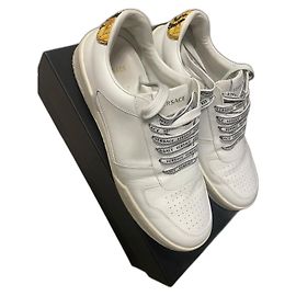 Tênis Versace de couro branco Branco