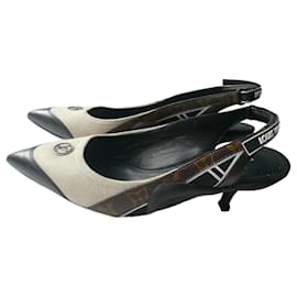 Louis Vuitton-LOUIS VUITTON Archlight slingback pump T38.5/ Light beige / very good condition-Beige