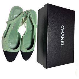 Chanel slingbacks Black Green