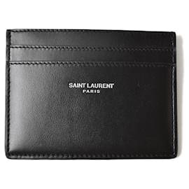 Yves Saint Laurent-Yves Saint Laurent Leather Card Case Black-Black
