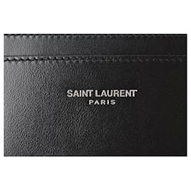 Yves Saint Laurent-Yves Saint Laurent Leather Card Case Black-Black