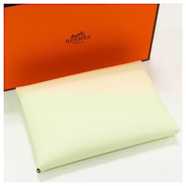 Hermès-Hermes Calvi Duo Card Case Epsom-Silvery,Metallic