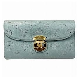 Louis Vuitton-Louis Vuitton Mahina Leather Amelia Wallet M58128-Blue