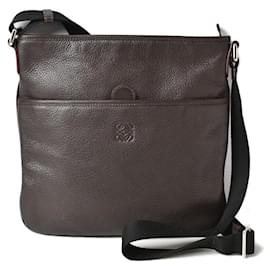 Loewe-Loewe Leather Shoulder/Messenger Bag Dark Brown-Brown