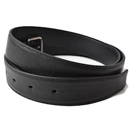 Yves Saint Laurent-Saint Laurent Smooth Leather Belt Black-Black