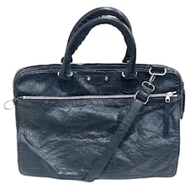 Balenciaga-Balenciaga Leather Bag Briefcase 298950-Black