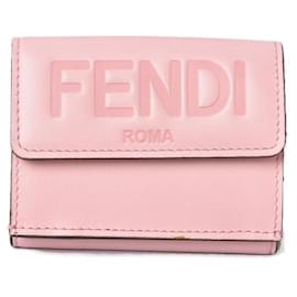 Fendi-Fendi Soft Leather Trifold Mini Wallet 8M0395-Pink