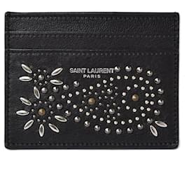 Yves Saint Laurent-Yves Saint Laurent Leather Card Case Black-Black