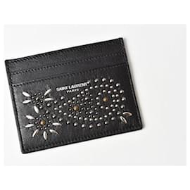Yves Saint Laurent-Yves Saint Laurent Leather Card Case Black-Black