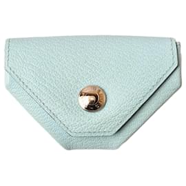 Hermès-Porte-monnaie en cuir Hermes Le 24 bleu clair-Bleu