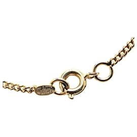 Chanel-Chanel No.5 Rhinestone Necklace Gold Pink-Golden,Metallic