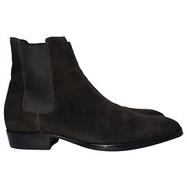 Bottes Chelsea Wyatt de Saint Laurent en daim noir Noir