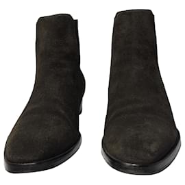 Saint Laurent- Saint Laurent Wyatt Chelsea Boots in Black Suede-Black