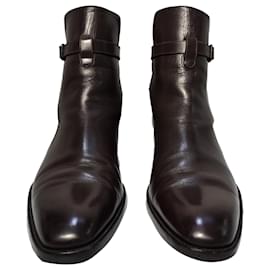 Saint Laurent-Saint Laurent Wyatt Jodhpur Boots in Brown Leather-Brown