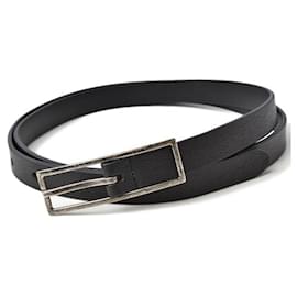 Yves Saint Laurent-Saint Laurent Smooth Leather Belt Black-Black