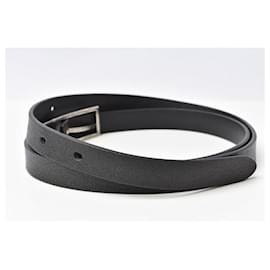 Yves Saint Laurent-Saint Laurent Smooth Leather Belt Black-Black