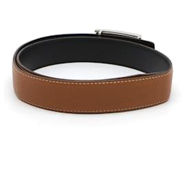 Hermès-Hermes Reversible Leather H Belt Brown Black-Brown
