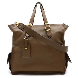 Bolsa Tote de Couro Medusa 2WAY da Versace Marrom