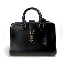Yves Saint Laurent-Yves Saint Laurent Baby Cabas Leather Handbag-Black
