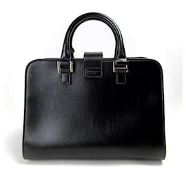 Yves Saint Laurent-Yves Saint Laurent Baby Cabas Leather Handbag-Black
