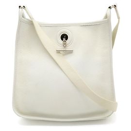 Bolso de hombro de cuero Vespa PM de Hermès Blanco