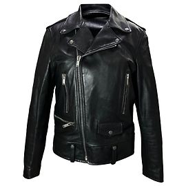 Slim-Fit Bikerjacke von Saint Laurent aus schwarzem Leder Schwarz