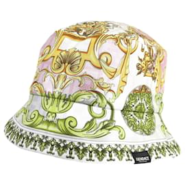 Fendi-Chapéu de seda reversível FENDACE FXQ698 Rosa Dourado M-Rosa